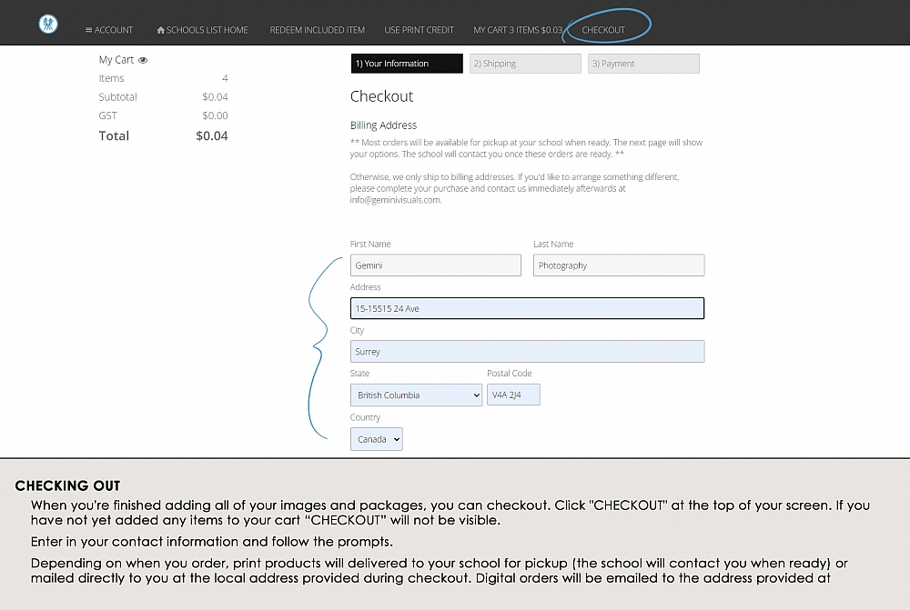 Ordering From Start To Finish Example 