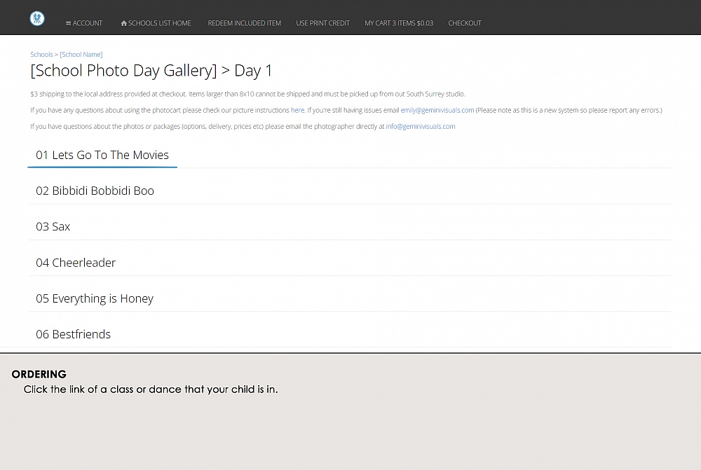 Ordering From Start To Finish Example 